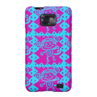 Cute Monkey Magenta Teal Animal Pattern Kids Gifts Galaxy SII Cover