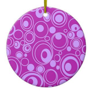 Purple Circles Christmas Tree Ornament