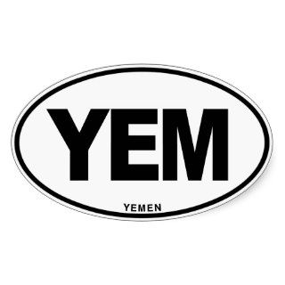 Yemen YEM Oval ID Identification Code Initials Stickers