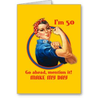 Rosie Riveter 50th Birthday Card