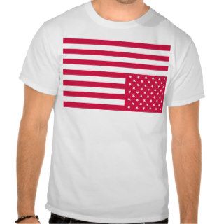 Upside Down American Flag   Red T Shirt