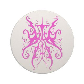 Elegance Tribal Tattoo   pink Beverage Coasters