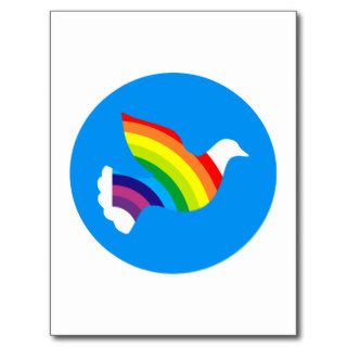 Deaf rainbow dove rainbow postcard