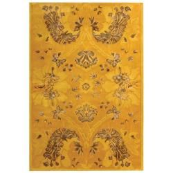 Handmade Silk Road Majestic Gold New Zealand Wool Rug (7'6 x 9'6) Safavieh 7x9   10x14 Rugs