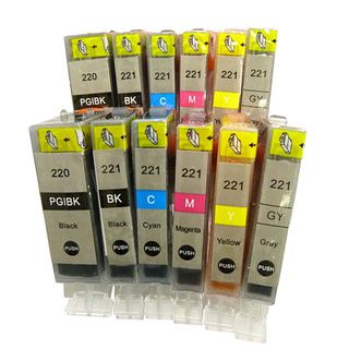 Canon PGI 220 CLI 221 Compatible Ink Cartridges for Canon PIXMA iP3600 iP4600 iP4700 (Pack of 12) Inkjet Cartridges