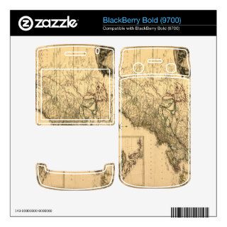 Vintage 1777 American Colonies Map by Phelippeaux BlackBerry Bold Skin