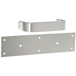 Rockwood 122 x 70A.28 Aluminum Pull Plate, 12" Height x 3" Width x 0.050" Thick, 6" Center to Center Handle Length, 1 1/4" Handle Width, 3/8" Handle Thickness, Clear Anodized Finish Cabinet And Furniture Pulls Industrial &am
