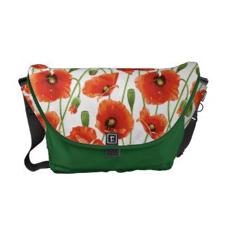 water drops on cute poppies commuter bag