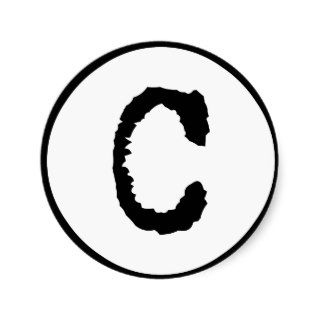Letter C Round Stickers