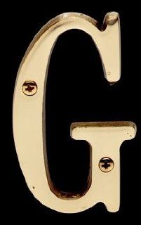 House Numbers Bright Solid Brass, 3" House Letter G   Home Decor Products  
