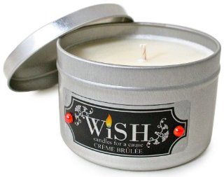 WISH Candles 4CREME Premium 4 Ounce Scented Soy Candle, Creme Brulee   Charity Candle