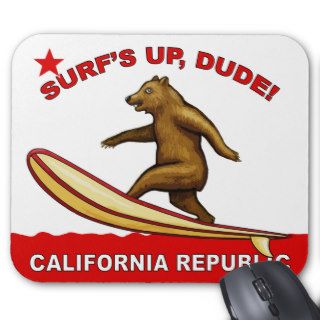 Surfs Up Dude California Mousepads Light
