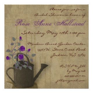 Watering Can Floral Bridal Shower Invitation