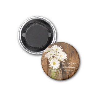 Mason Jar Daisies Country Wedding Save the Date Refrigerator Magnet
