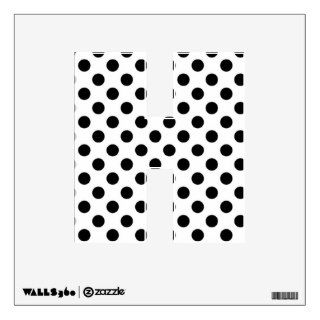 Black & White Polka Dot Letter H Wall Decal
