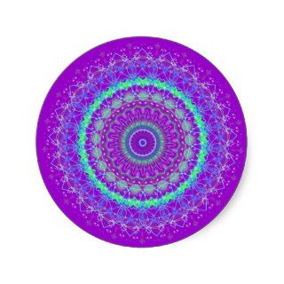Living Purple Mandala kaleidoscope stickers