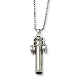 Chisel   Stainless Steel Polished Cannon Necklace 24" Pendant Necklaces Jewelry