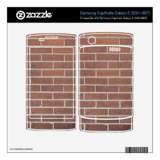 Brick Wall and Mortar   Dark Red, White Samsung Captivate Decals