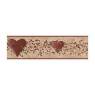 York Wallcoverings 6 in. Hearts and Vine Border DISCONTINUED HK4685BD