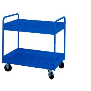 Equipto 145D BL Heavy Duty Stock Cart with 2 Trays, 800lbs Capacity, 30" L x 16" W x 36" H, Textured Regal Blue