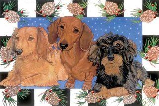 Dachshund Christmas Cards Pinecones  10 Holiday Cards with Red Envelopes   ADORABLE  Greeting Cards 
