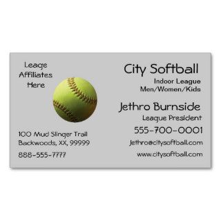 Yellow Softball Business Card Template