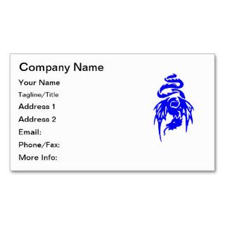 Blue Tribal Dragon Tattoo with Spread Wings Business Card