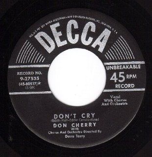 Don't Cry/Don't Leave Me Now (VG+/NM 45 rpm) Music