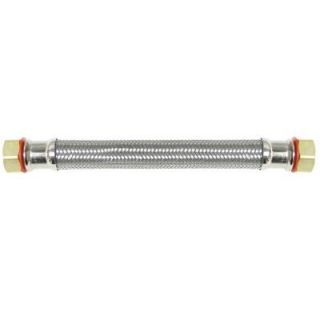 Watts 3/4 in. x 3/4 in. x 15 in. Braided Stainless Steel FPT x MPT Water Heater Connector with PVC Core LF BK LBF 15