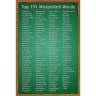 (13x19) Top 151 Commonly Misspelled Words Educational Poster   Prints