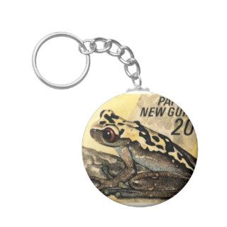 1968 Papua New Guinea Nyctimystes Tree Frog Stamp Key Chains