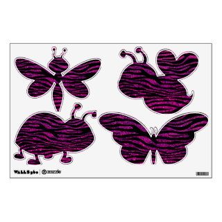 Animal Print, Zebra Stripes, Glitter   Black Pink Wall Graphics
