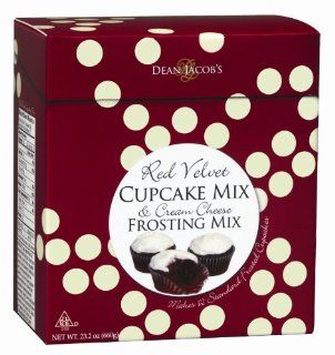 Dean Jacobs Red Velvet Cupcake Mix  Cream Cheese Frosting, 21.6 Ounce (Pack of 2)  Cake Mixes  Grocery & Gourmet Food