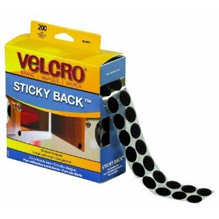 Velcro VEL152 Hook and Loop Dot Tape Combo Pack, 3/4" Diameter, Black (Case of 200) Adhesive Hook And Loop Strips