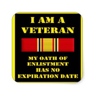 I AM A VETERAN SQUARE STICKERS