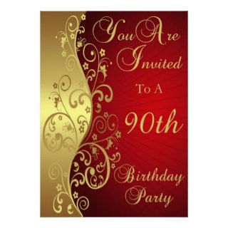 90th Birthday Party Personalized Invitation