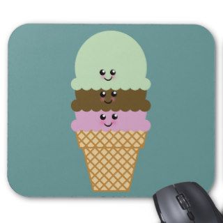 Ice Cream Cone Kawaii Art Mousepads