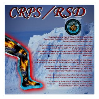 CRPS /RSD Blazin' Leg in Ice Blue Glacier Poster
