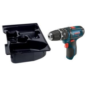Bosch 12 Volt Max Lithium Ion Hammer Drill and Driver with Exact Fit Insert Tray Bare Tool PS130BN