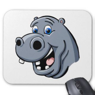 Cartoon Hippo Mouse Pad