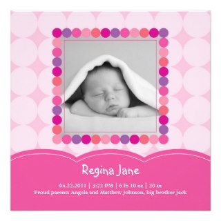 Baby Girl Photo Birth Announcement