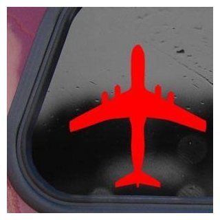 C 141 Starlifter Lockheed Red Decal Sticker Laptop Die cut Red Decal Sticker   Decorative Wall Appliques  
