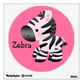 Cute Pink Zebra Wall Decal