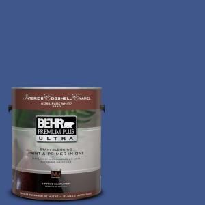BEHR Premium Plus Ultra 1 Gal. #PPU15 3 Dark Cobalt Blue Eggshell Enamel Interior Paint 275301