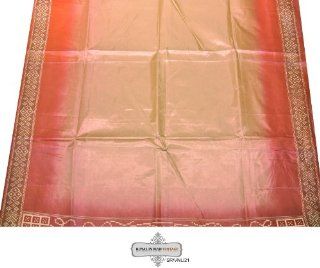 Brown Sari Vintage Used Printed Sewing Saree Silk Home Decor 5YD Saree 