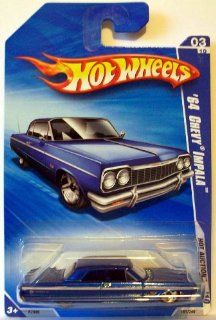 Hot Wheels 2010 161 BLUE '64 Chevy Impala Hot Auction 164 Scale Toys & Games