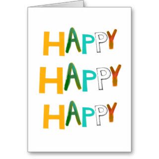 Happy fun colorful word art unique font design greeting card
