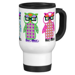 New Funny Hipster Owls Travel Coffee Cup Mug Gift