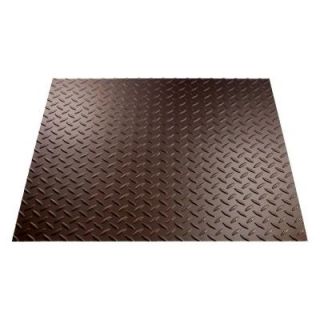 Fasade 4 ft. x 8 ft. Diamond Plate Argent Bronze Wall Panel S66 28