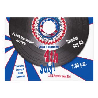 4th of July Independence Day Record Patriotic Cards